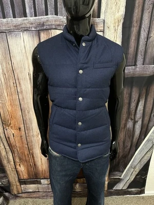 Proper Cloth Dark Heather Blue Button “Cortina” Jacket Vest 42 Large NWOT $350 - Image 1 of 4