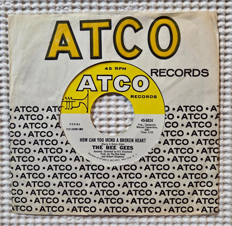 BEE GEES How Can You Mend A Broken Heart Orig '71 ATCO Soul Pop 45 Al Green EX - Image 1 of 1