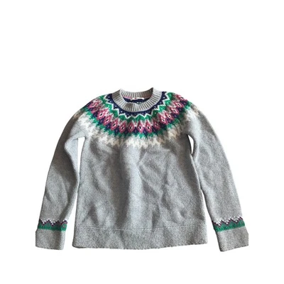 Boden Women's Fair Isle Knit Sweater Blue Pink Green Grey Wool Blend Size S - Image 1 of 4