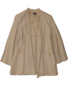LUISA SPAGNOLI Womens Oversized Longline Blazer Jacket UK 14 Medium Beige AL08 - Picture 1 of 3