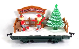Christmas Cannonball /Mr. Christmas / Musical Animated / FLAT CAR w SPINNING ELF - Picture 1 of 4