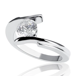 Glänzender Diamant-Verlobungsring im Rundschliff 14 Kt Weißgold 0,30 ct F-G/SI2 - Bild 1 von 5