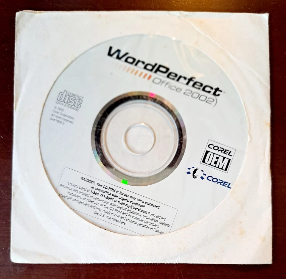 Word Perfect Office 2002 with Key, PC - Image 1 of 1
