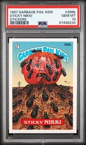 PSA 10 GEM MINT 1987 GARBAGE PAIL KIDS STICKERS #288b SICKY NIKKI OS 7 - Picture 1 of 2