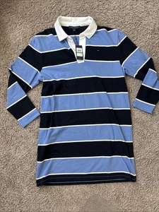 NUEVO CON ETIQUETAS Tommy Hilfiger Mujer Sudadera Vestido Azul Marino Rayas Sólidas Talla Grande LS - Imagen 1 de 7