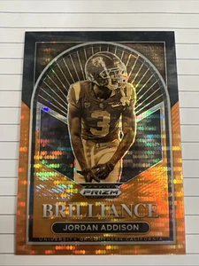 2023 Prizm Draft Picks Football Jordan Addison Orange Pulsar Brilliance /49 - Picture 1 of 21
