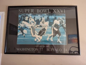 Póster enmarcado del Super Bowl 26 1992 de los Washington Redskins con Ernest Byner - Imagen 1 de 3