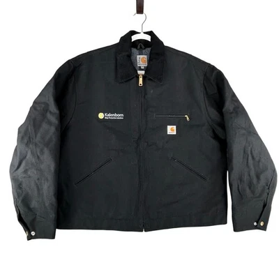 VTG Carhartt Detroit Jacket Mens X-Large Black J001 BLK Blanket Lined Made USA - Image 1 of 4