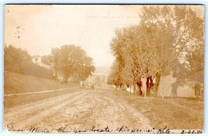 1906 RPPC DIRT ROAD SMITHLAND IOWA? an MINA BOWEN ECHTFOTO POSTKARTE - Bild 1 von 2