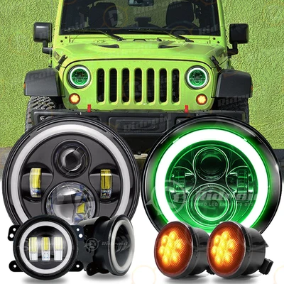 Faros antiniebla LED halo 7" combo Jeep Wrangler JK 2007-2018 Foto 1 de 4