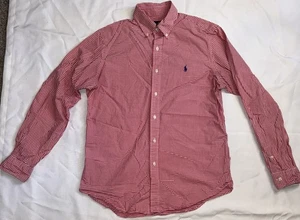 Ralph Lauren Herren Medium rot kariertes Langarm geknöpftes Hemd Baumwolle SCHÖN!! 🔥 - Bild 1 von 11