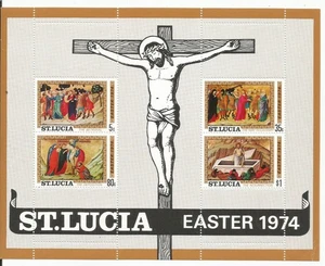 1974 Easter Stamps ~ St. Lucia ~ Mini Sheet ~ MNH - Picture 1 of 1