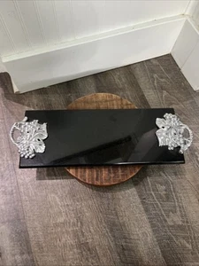 Arthur Court Grape Vine Tray Black Granite Cheese Charcuterie Board 17.5x6.5” - Picture 1 of 7