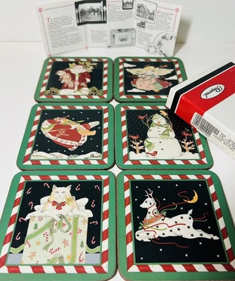 Pimpernel Christmas Coasters “Candy Sticks” Candy Canes Set/6 NEW Open Box  - Изображение 1 из 4