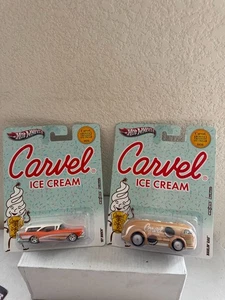 Hot Wheels Lot 2x Carvel Ice Cream '57 Buick / Haulin Gas Real Riders K86 - Picture 1 of 1