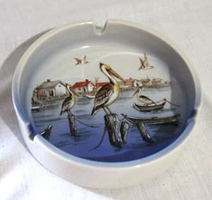 Vintage Otagiri Seaside Pelican 5" Stoneware Ashtray - Picture 1 of 2