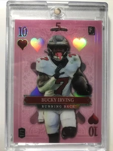 1/1 Bucky Irving 2024 Wild Card 5 Draw ROOKIE RC PINK HOLO SSP BUCS Buccaneers - Picture 1 of 2