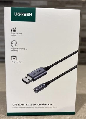 UGREEN 24bit 96KHz DAC USB External Stereo Sound Adapter Brand New in box - Image 1 of 4