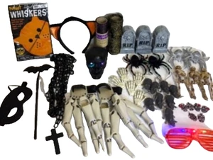 Halloween Decor & Accessories Lot Articulated Skeleton Hands Skulls Spiders Mice - Picture 1 of 14