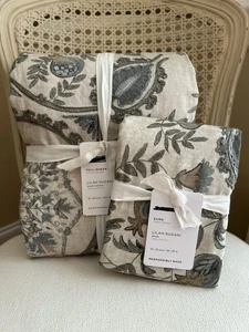 Pottery Barn Lilah Suzani FULL/QUEEN Duvet Cover & EURO Sham (1) Blue Multi NWT - Picture 1 of 7