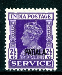 British India 1941 Patiala Official KGVI 2½a Purple Scott #O71 Mint Q629 - Picture 1 of 6