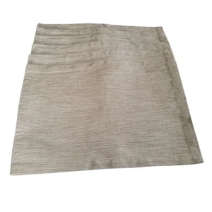 Crate & Barrel Grasscloth Placemats Lamont Sesame Taupe Set of 6 14" X 19" India - Picture 1 of 7