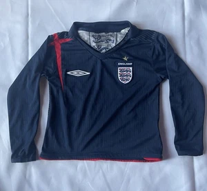 Vintage England Fußball Trikot Kinder Größe 2 Jahre dunkelblau Fußball Trikot Umbro - Bild 1 von 9