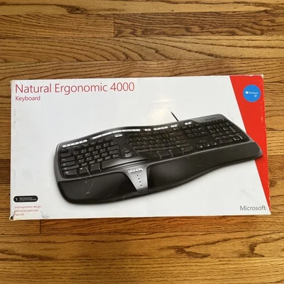 Microsoft Natural Ergonomic Keyboard 4000 v1.0 KU-0462 1048 USB Wired - Open Box - Image 1 of 4