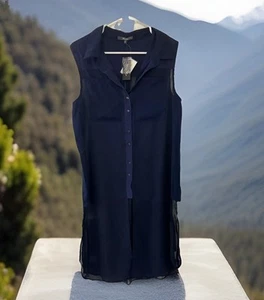 Neu mit Etikett Miss Me Tunika Knopfleiste Chiffon Seitenschlitz - Größe M - Bild 1 von 4