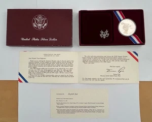 1983 S Los Angeles Olympics Proof Commem 90% Silver Dollar Coin in Box & Coa - Picture 1 of 6