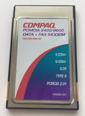 Compaq - PCMCIA 2400/9600 DATA + FAX Modem Model 215 - Image 1 of 3