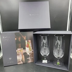 NUOVO CON SCATOLA SET DI 2 OCCHIALI WATERFORD CRISTALLO RUM URAGANO - MODELLO MIXOLOGY ZIRCON - Foto 1 di 6