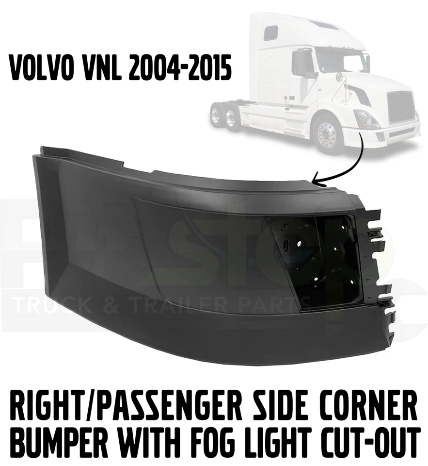 Volvo VNL 04-15 Corner Bumper Passenger Right Side WITH Fog Light Cut-out  - Image 1 of 4
