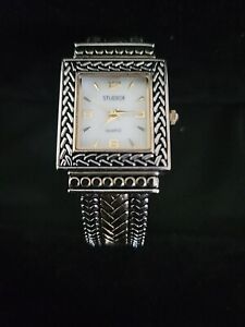 A250 Studio Time Women's Two Toned Cuff Band Analog Watch NEEDS BATTERY 