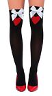 Thigh High Heart Stockings with Bows O/S Roma Costume Fancy Dress Hen Night   