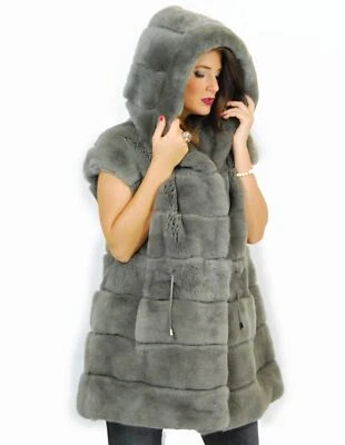 44 Rex green fur coat with hood pelliccia rex pelz мех рекс fourrure - Image 1 of 4