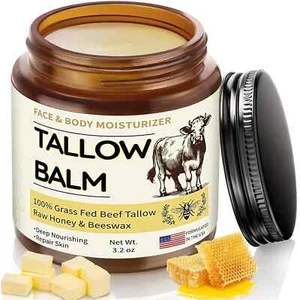 Veakoo Beef Tallow for Skin, Organic Whipped Tallow and Honey Balm, Grass Fed... - Picture 1 of 7