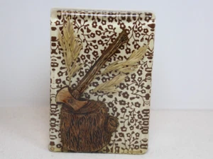 Vtg Colorflo Toothpick Holder Bud Vase Ax Log Rustic Masculine  Kitschy Unusual - Picture 1 of 4