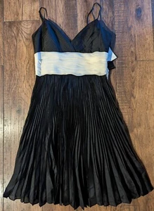 Jones New York Petite 100% Silk Black & Ivory Cocktail Dress NWT 12P Retail $180 - Picture 1 of 19