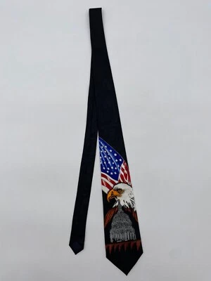 Steven Harris American Eagle Flag Capitol design Neck Tie Used - Image 1 of 4