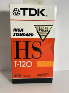 TDK T120 HS High Standard 6 Hours VHS Blank Video Tape - NEW factory sealed - Picture 1 of 6