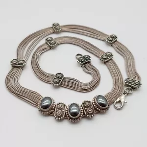 Elegantes 925 Silber Collier / Kette mit hämatit - Trachten - (221) - Bild 1 von 16