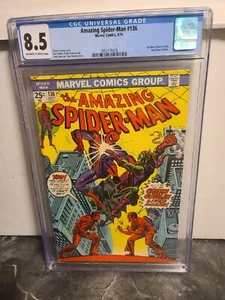 Marvel Comics AMAZING SPIDER MAN # 136 CGC 8.5 1st Harry Osborn as GREEN GOBLIN  - Bild 1 von 6