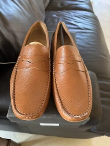 The Men’s Store Bloomingdales Mahogany Pebble Penny Driver Loafer Shoes Size 10 - Picture 1 of 9