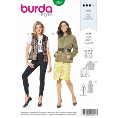 Burda Style Misses' Trendy Quilted Jacket Fashion Coat Sewing Pattern 6337 - Image 1 of 3