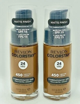 2x Revlon Colorstay 24Hrs SPF 20 - 450 Mocha For Combination/Oily Skin 1 fl. oz. - Image 1 of 2