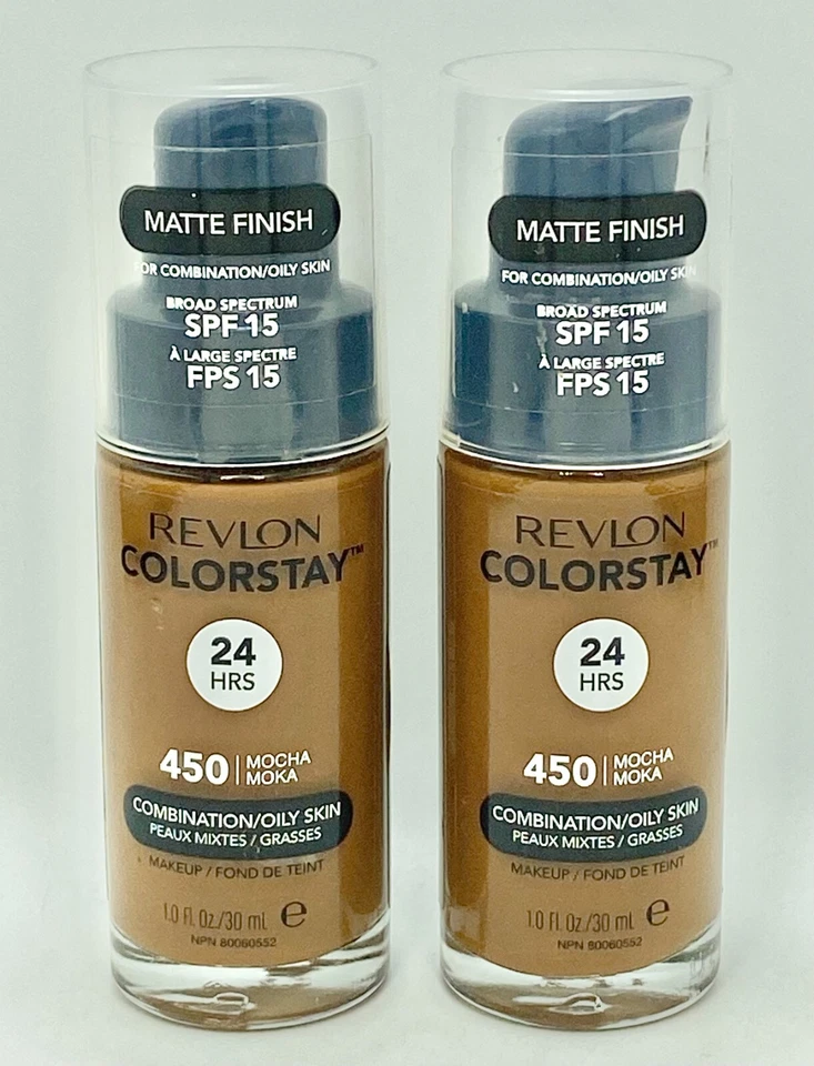 2x Revlon Colorstay 24Hrs SPF 20 - 450 Mocha For Combination/Oily Skin 1 fl. oz. - Image 1 of 2