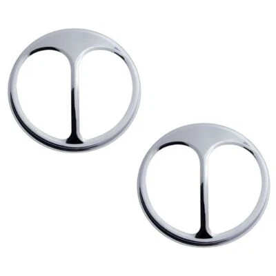 Lâmpadas de farol 7" acabamento cromado tampas de lâmpada olhos de gato pares Cateyes - Imagem 1 de 2