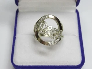 Bellissimo anello vintage in argento sterling 925 oro 375 pietre gioiello mis... - Foto 1 di 7