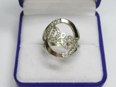 Bellissimo anello vintage in argento sterling 925 oro 375 pietre gioiello mis... - Immagine 1 di 4